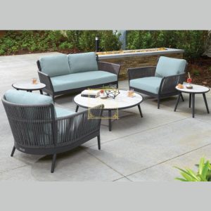 Townchair Outdoor Rope Sofa 2 Seater Sofa + 2 Single Chairs + 2 Table