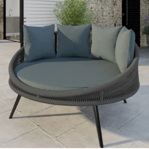 Townchair Outdoor Round Daybed Rope for Balcony with Cushions