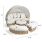 Outdoor Poolside Rattan Round Daybed with Canopy for Resorts Townchair