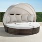 Townchair Outdoor Poolside Canopy Daybed Muticolour Brown for Resorts