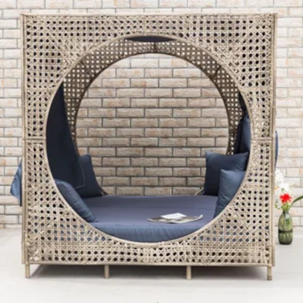 Townchair Outdoor Sunbed Square with Cushion (Grey) (3) Townchair Outdoor Sunbed Square with Cushion (Grey)