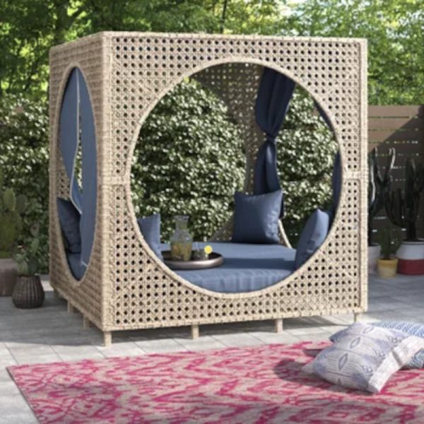 Townchair Outdoor Sunbed Square with Cushion (Grey) (4) Townchair Outdoor Sunbed Square with Cushion (Grey)