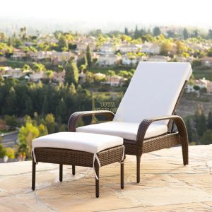 Townchair Outdoor Lounger with cushions (Multicolour Brown)