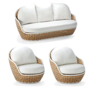 Townchair Round Sofa Set 1 three seater and 2 chairs