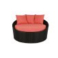 Townchair Outdoor Round Daybed with Side Table Black colour