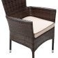 Townchair Outdoor Balcony Dining Set 4 Chair and 1 Table (Multicolour Brown)