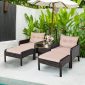 Townchair Outdoor Garden Patio 2 Chairs + 2 Ottomans + 1 Table
