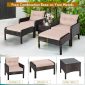 Townchair Outdoor Garden Patio 2 Chairs + 2 Ottomans + 1 Table