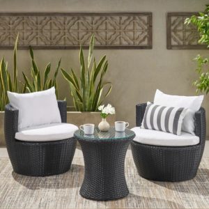 Outdoor Patio Chairs and Table black colour