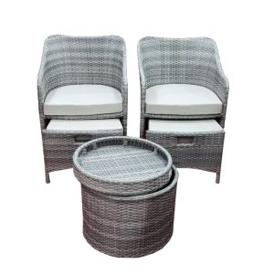 Townchair Outdoor Patio Chair + Footrest and Table Mutlticolour Grey Colour