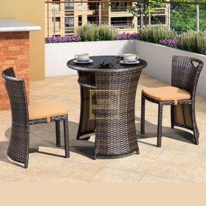 Townchair Outdoor Dining Cafe Chairs and Table (Multicolour Brown)