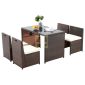 Townchair Outdoor Dining Set 4 Chairs and 1 Table (Multicolour Brown)