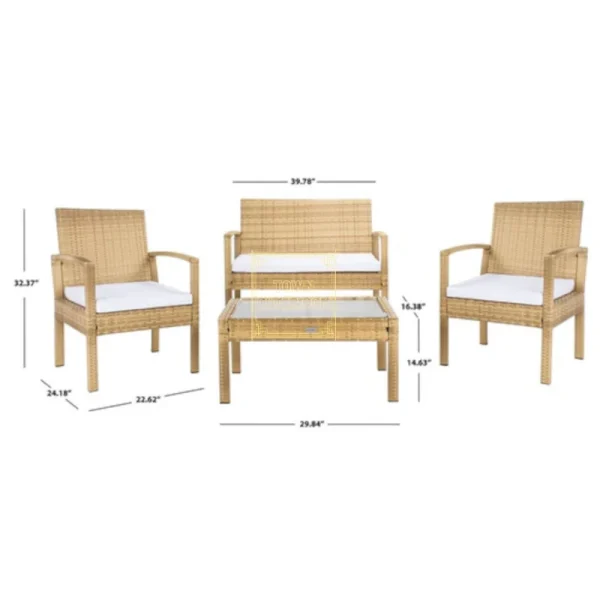 Outdoor Balcony Sofa Set 4 Seater and 1 Table Townchair (Multicolour Honey) (2) Outdoor Balcony Sofa Set 4 Seater and 1 Table Townchair (Multicolour Honey)