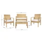 Outdoor Balcony Sofa Set 4 Seater and 1 Table Townchair (Multicolour Honey)