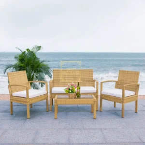 Outdoor Balcony Sofa Set 4 Seater and 1 Table Townchair (Multicolour Honey)