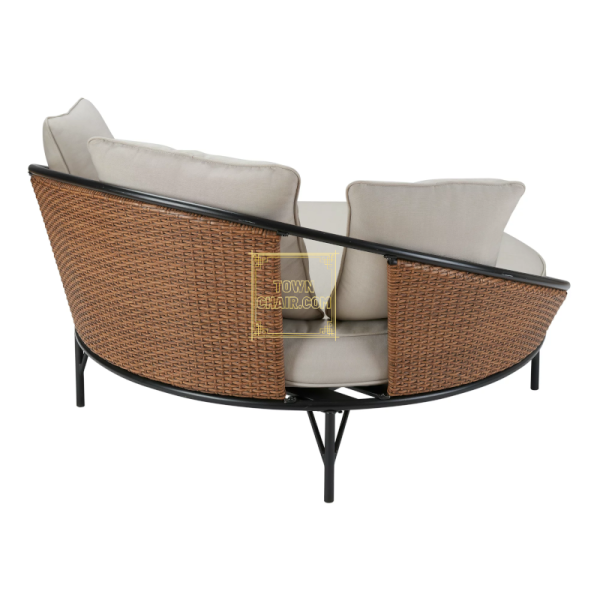 Outdoor Chair for Balcony Patio Rattan Round Daybed Chair Multicolour Brown Outdoor Chair for Balcony Patio Rattan Round Daybed Chair Multicolour Brown