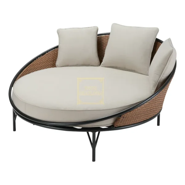 Outdoor Chair for Balcony Patio Rattan Round Daybed Chair Multicolour Brown Outdoor Chair for Balcony Patio Rattan Round Daybed Chair Multicolour Brown