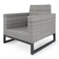 Outdoor Sofa Set for Garden and Balconies Multicolour Grey Rattan Townchair