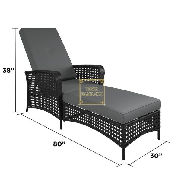 Town Chair Outdoor Swimming Pool Lounger (Black) (2) Town Chair Outdoor Swimming Pool Lounger (Black)