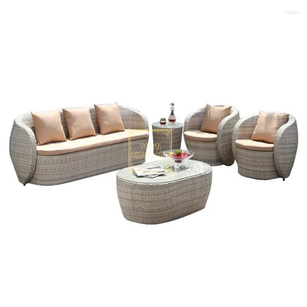 Townchair Outdoor Balcony Sofa Set Multicolour Grey 3 Seater + 2 seater + 2 single seater and 2 Table (2)