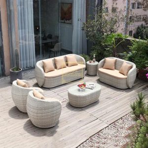 Townchair Outdoor Balcony Sofa Set Multicolour Grey 3 Seater + 2 seater + 2 single seater and 2 Table