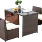 Townchair Outdoor Dining Set 4 Chairs and 1 Table (Multicolour Brown)