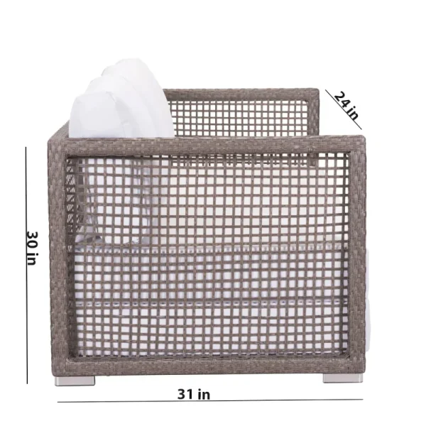 Townchair Outdoor Sofa Set for Balcony Grey Colour 1 Three Seater + 1 Two Seater + 1 Single Seater and Table Townchair Outdoor Sofa Set for Balcony Grey Colour 1 Three Seater + 1 Two Seater + 1 Single Seater and Table