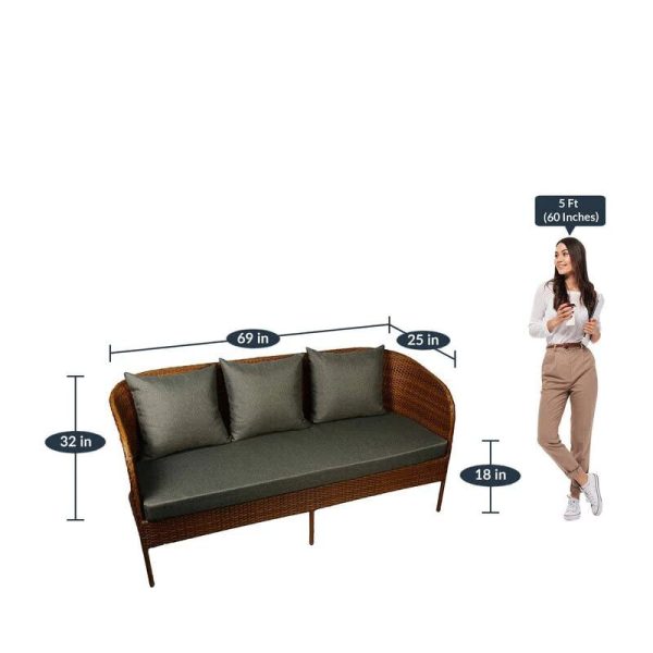 Townchair Outdoor Sofa Set for Garden Multicolour Brown 1 Three Seater + 2 Single Seater and 1 Centre Table (3) Townchair Outdoor Sofa Set for Garden Multicolour Brown 1 Three Seater + 2 Single Seater and 1 Centre Table