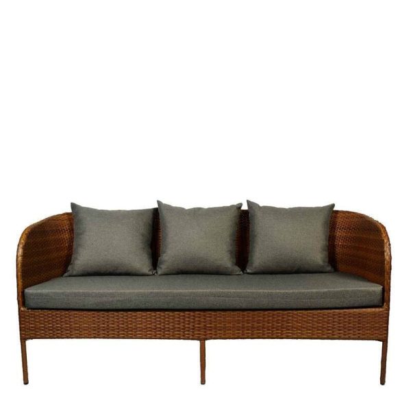 Townchair Outdoor Sofa Set for Garden Multicolour Brown 1 Three Seater + 2 Single Seater and 1 Centre Table (5) Townchair Outdoor Sofa Set for Garden Multicolour Brown 1 Three Seater + 2 Single Seater and 1 Centre Table