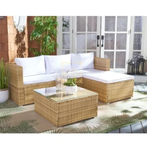 Townchair Balcony Outdoor Sofa 4 Seater and 1 Table (Multicolour Gold)