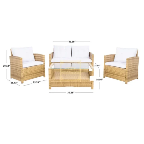 Town Chair Outdoor Sofa Set 4 Seater (Multicolour Gold) Town Chair Outdoor Sofa Set 4 Seater (Multicolour Gold)