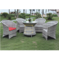 Town Chair Outdoor Garden Seating 4 Chairs and Table (Multicolour Grey)