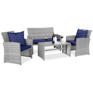 Townchair Multicolour grey Outdoor Sofa Set 4 seater and 1 table