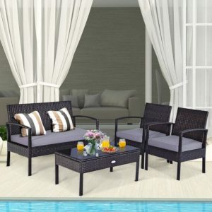 Townchair Outdoor Sofa Set black colour 1 Two Seater + 2 Single Seater + 1 Table
