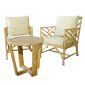Townchair Cane Patio Set for Resorts with cushions 2 Chairs and 1 Table