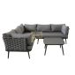 Outdoor Garden Sofa Set Braided Rope Townchair Dark Grey 6 Seater and 1 Table with Cushions