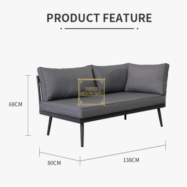 Outdoor Garden Sofa Set Braided Rope Townchair Dark Grey 6 Seater and 1 Table with Cushions (4) Outdoor Garden Sofa Set Braided Rope Townchair Dark Grey 6 Seater and 1 Table with Cushions