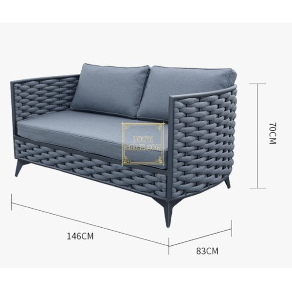 Outdoor Rope Sofa Set For Balcony and Garden Dark Grey Colour Townchair (3) Outdoor Rope Sofa Set For Balcony and Garden Dark Grey Colour Townchair