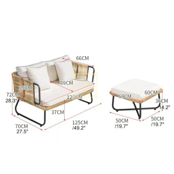 Outdoor Sofa Set Braided Rope Jute colour 5 Seater and 1 Table Townchair (3) Outdoor Sofa Set Braided Rope Jute colour 5 Seater and 1 Table Townchair