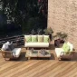 Outdoor Sofa Set Braided Rope Jute colour 5 Seater and 1 Table Townchair