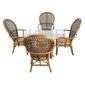 Town Chair Cane Dining Set 4 Chairs and 1 Table for Living Room