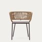 Townchair Braided Rope Dining Chair with Cushion Jute Colour