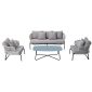Townchair Braided Rope Sofa Set 4 Seater and Table with Cushions