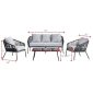 Townchair Braided Rope Sofa Set 5 Seater and 1 Table with cushions