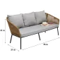 Townchair Braided Rope Sofa Set Jute Colour 5 Seater and 1 Table