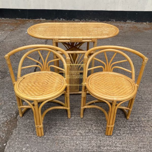 Townchair Cane Cafe Dining Set for Cafetaria and Pubs 2 Chairs and 1 Table (3) Townchair Cane Cafe Dining Set for Cafetaria and Pubs 2 Chairs and 1 Table