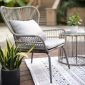 Townchair Outdoor Braided Rope Patio Chairs Set for Balcony and Garden 2 Chairs and 1 Table Grey