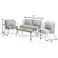 Townchair Outdoor Braided Rope Sofa Set Grey Colour 4 Seater and 1 Table with Cushions