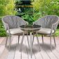 Townchair Outdoor Garden Chairs Patio Set with Cushions Grey