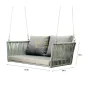 Townchair Outdoor Rope Double Seater Swing Chair for Balcony with Cushions Grey Colour